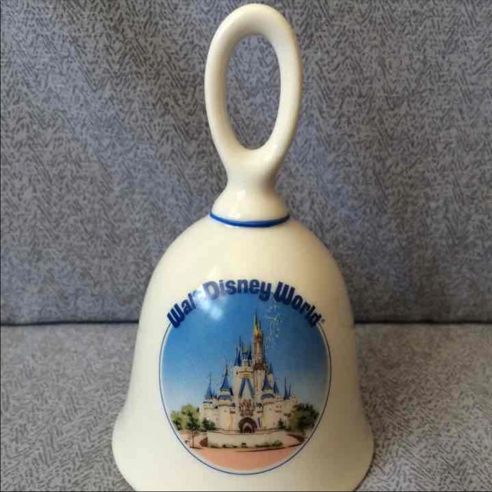 Vintage 1970s Walt Disney World Magic Kingdom Porcelain Bell Cinderella Castle